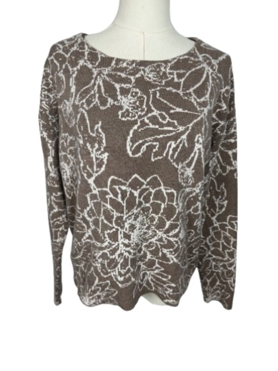 Cynthia Rowley Sweaters - Cynthia Rowley Brown and White Floral Crewneck Sweater Size M